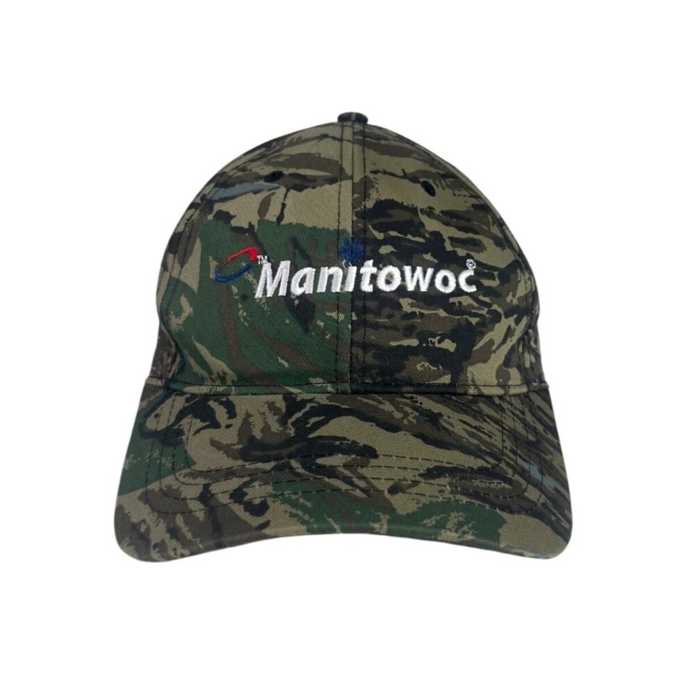 Manitowoc Camo Baseball Cap Adjustable Strap Embroidered Logo Cap America